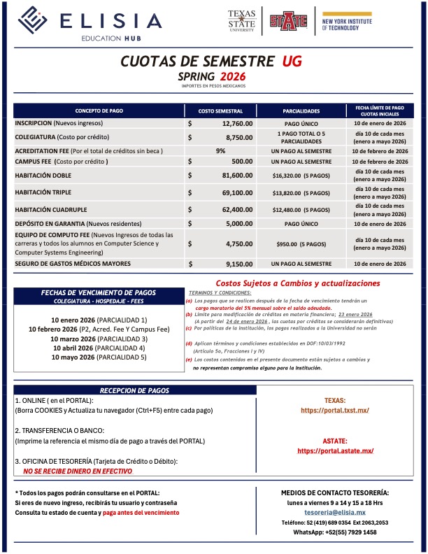 Spring 2026 Fee. Espanol